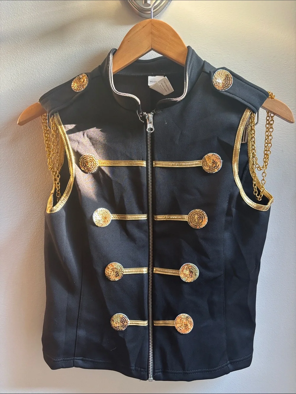 Weissman Military Inspired Gold Trim Costume Vest